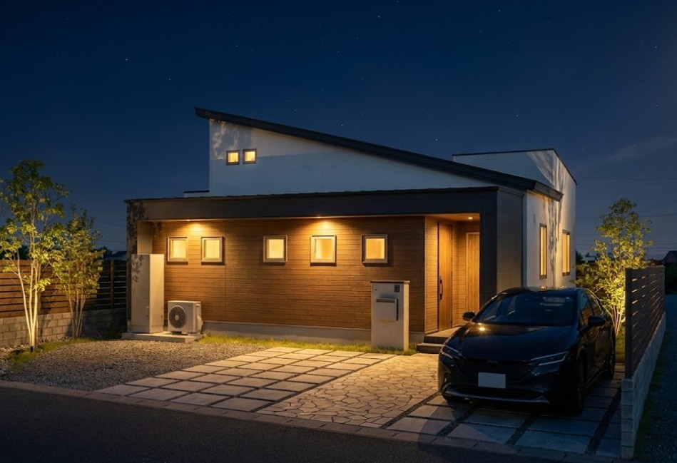 花園町　夜外観パース